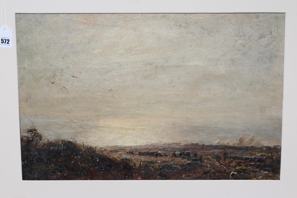 HERBERT F ROYLE (1870-1958) Moorland Landscape, signed lower left, oil on canvas, 19 1/2" x 24", Image
