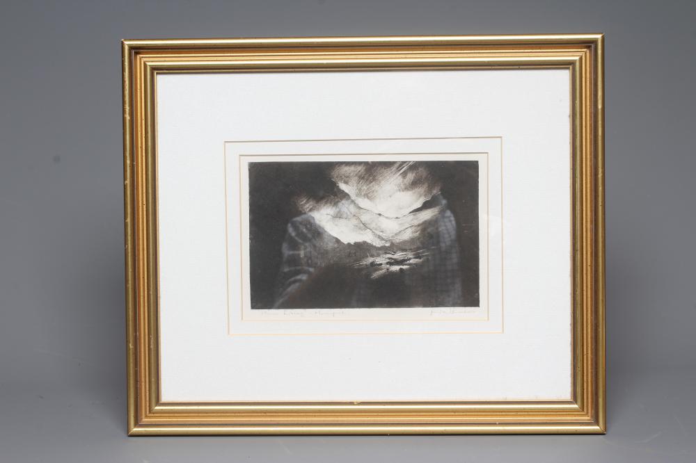 JAMES NAUGHTON (b.1971) Moon Rising, signed and inscribed with title, monoprint, 5" x 7 3/4" (PL), Image