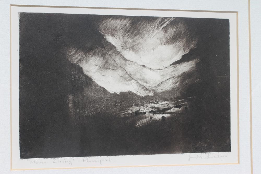 JAMES NAUGHTON (b.1971) Moon Rising, signed and inscribed with title, monoprint, 5" x 7 3/4" (PL), Image