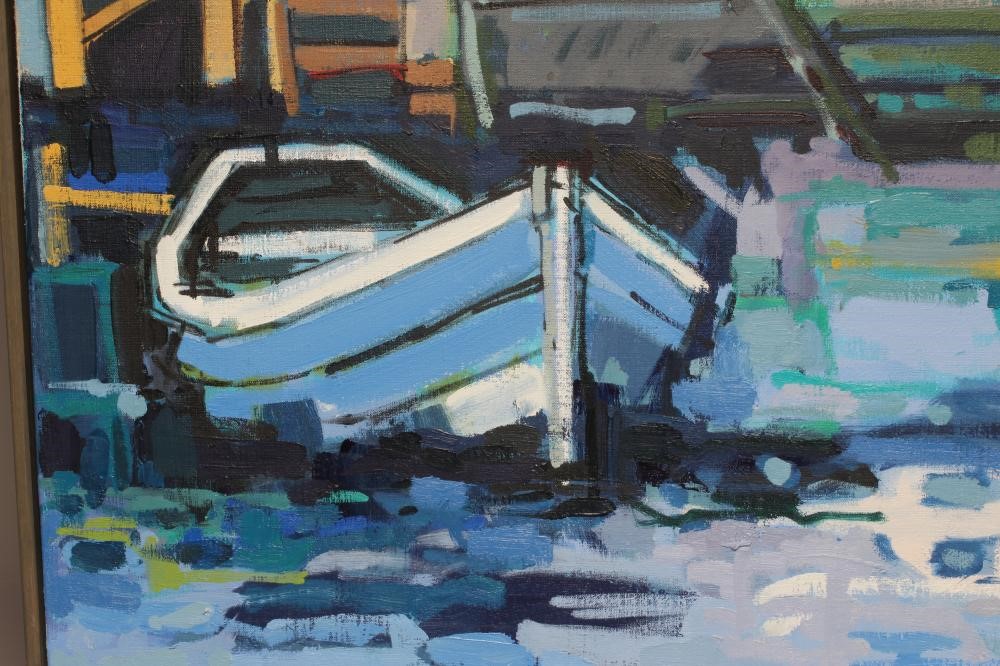 IAN BURKE (b.1955) Bishop's Dock, signed, inscribed with title and dated 2012 verso, oil on canvas, Image