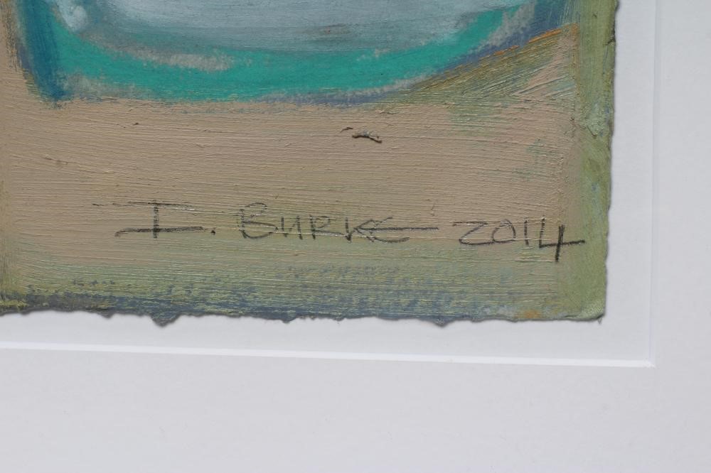 IAN BURKE (b.1955) Sailing Boat at its Moorings, signed lower right and dated 2014, mixed media, 30 Image