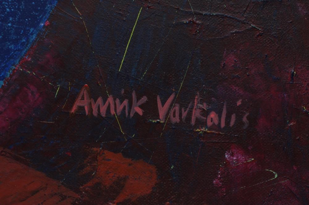 AMRIK VARKALIS (b.1949) Still Life, signed lower right, oil on canvas, 27 1/2" x 19 1/2", unframed Image