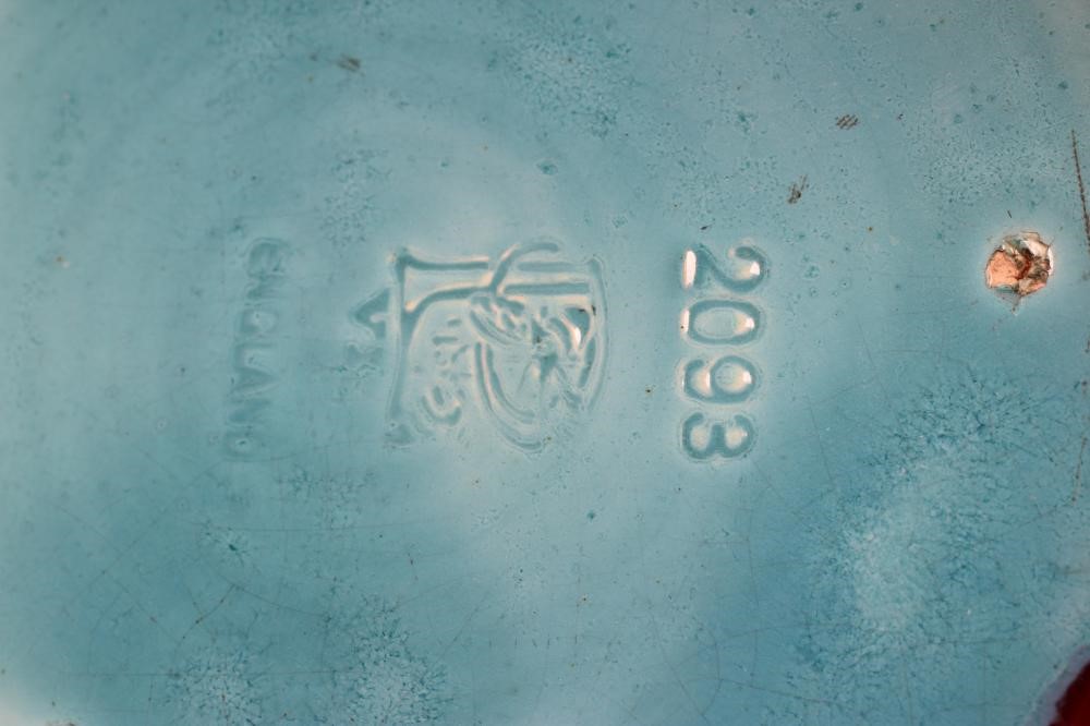 A PILKINGTON POTTERY LARGE VASE, 1906, of baluster form, in a matt streaky red glaze, turquoise base Image