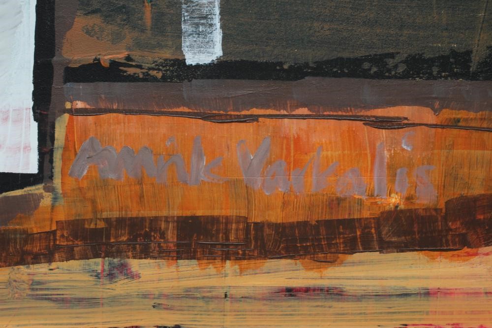 AMRIK VARKALIS (b.1940) White Trees, signed lower right, oil on board, 26 1/2" x 33 1/2", framed Image