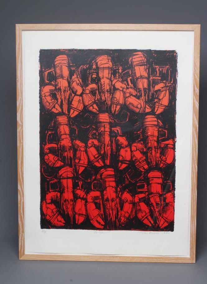 IAN BURKE (British School, 20th/21st century) Glut, A/P, signed and dated 2011, linocut in colours, Image