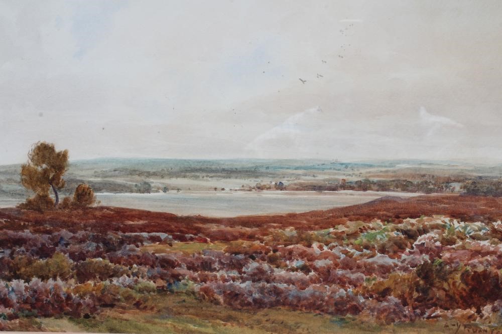 WILLIAM CHARLES RUSHTON (1860-1921) View of an Estuary and a Moorland Scene, a pair, both signed, Image