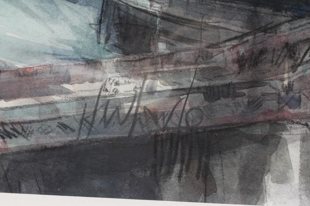 HAROLD WHARFE (1916-1999) View of Newcastle, signed lower right, watercolour, 26" x 39 1/2", framed Image