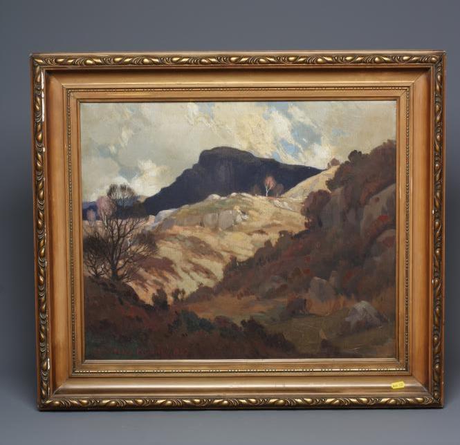 EDWARD HARTLEY MOONEY (1878-1938) Mountainous landscape, signed lower left and dated 1922, oil on Image