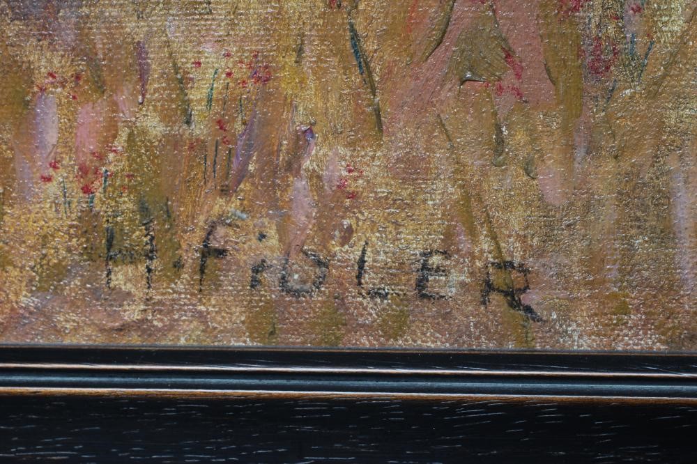 HARRY FIDLER (1856-1935) Harvest Time, signed lower right, oil on board, 14 1/2" x 17 1/2", modern Image