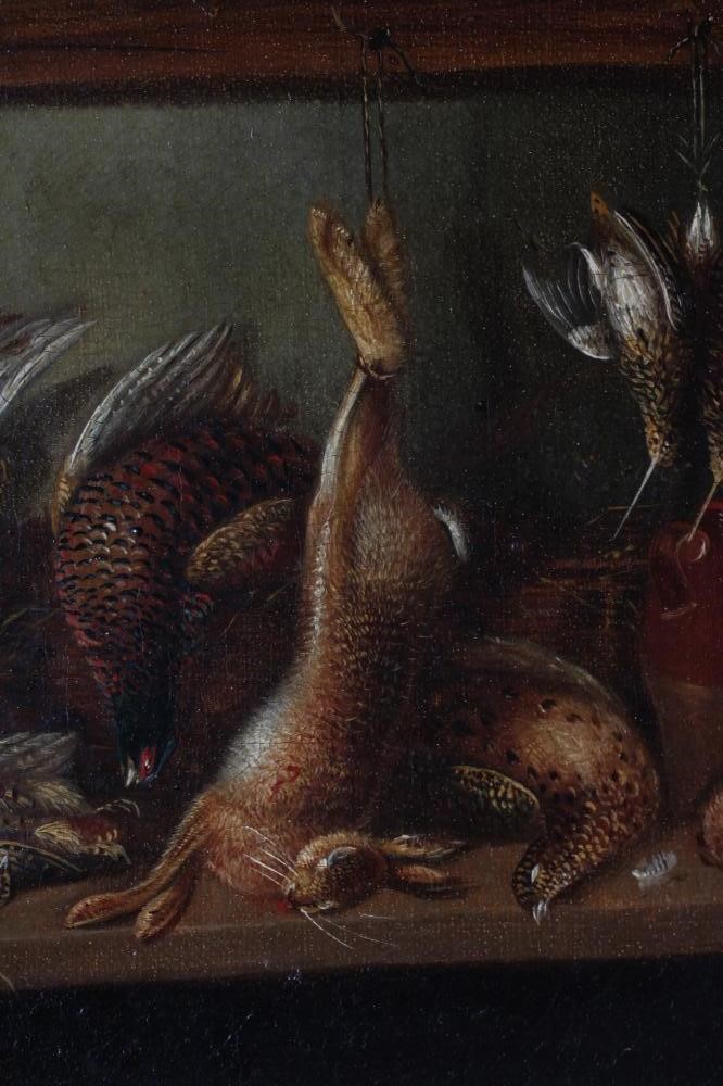 BRITISH SCHOOL (19th Century) Still Life of Game and Fish, a pair, oil on canvas, each 5 3/4" x 7 Image