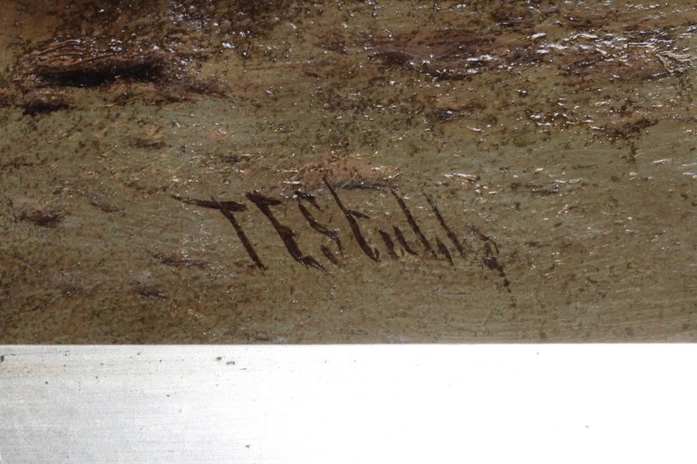 BRITISH SCHOOL (Late 19th Century) Figure on a Woodland Track, signed lower left, oil on canvas, 20 Image