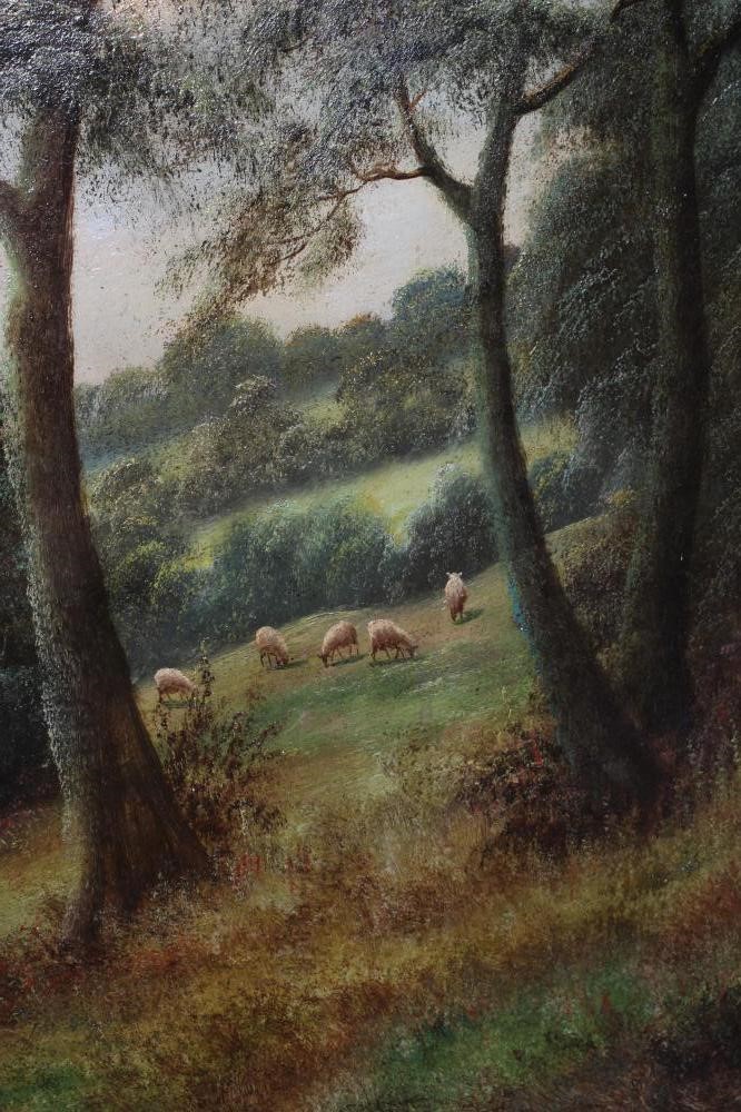 BRITISH SCHOOL (Late 19th Century) Figure on a Woodland Track, signed lower left, oil on canvas, 20 Image