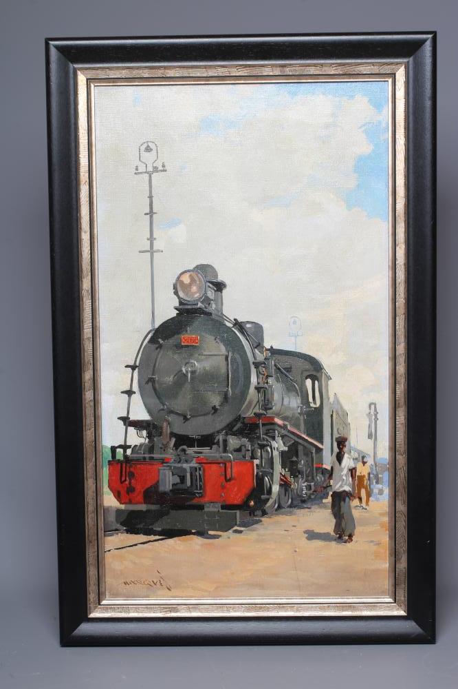 ORIENTALIST SCHOOL (Early 20th Century) East African Steam Train, indistinctly signed lower left, Image