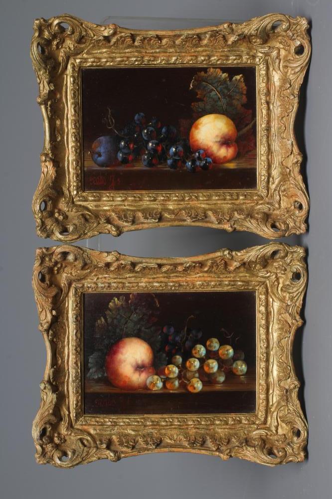 SZABO (Continental School 20th century) Still Life of Fruit, a pair, each signed lower left, oil on Image