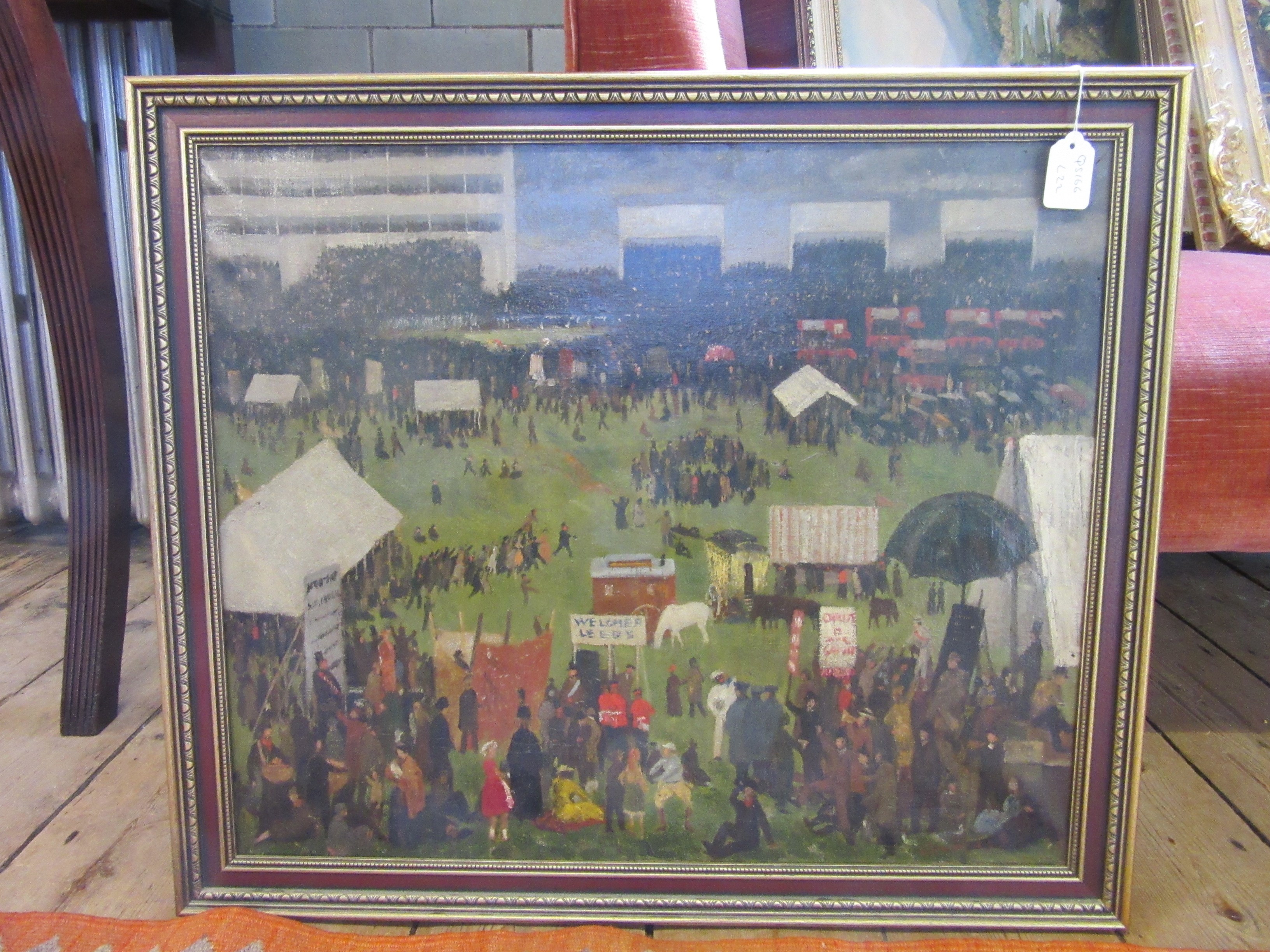 HENRY MARVELL CARR (1894-1970) Horse Race Meeting, signed lower right and dated '23, oil on canvas, Image