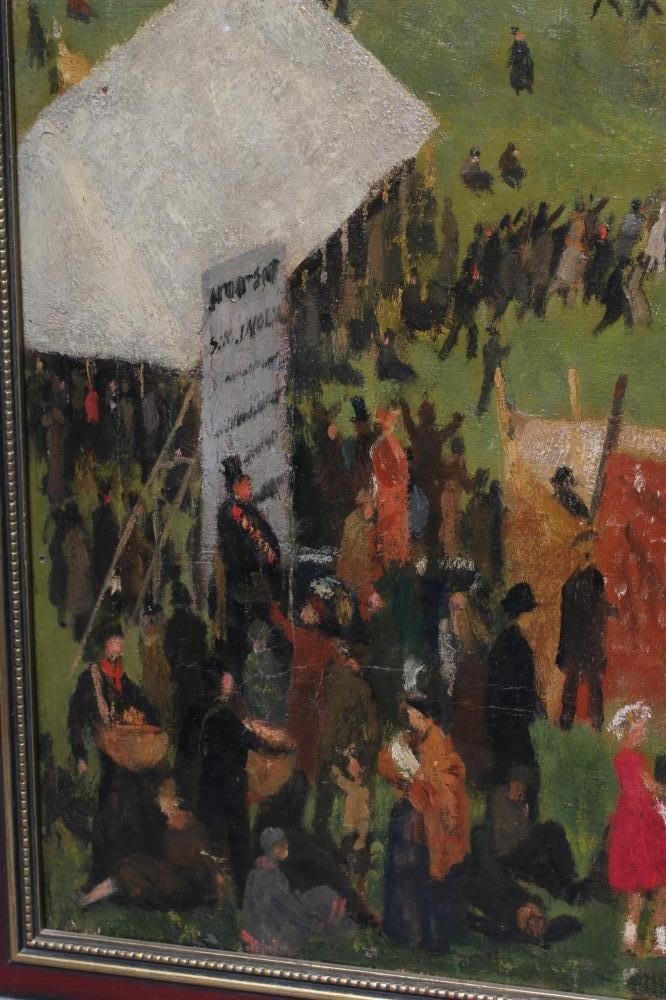 HENRY MARVELL CARR (1894-1970) Horse Race Meeting, signed lower right and dated '23, oil on canvas, Image