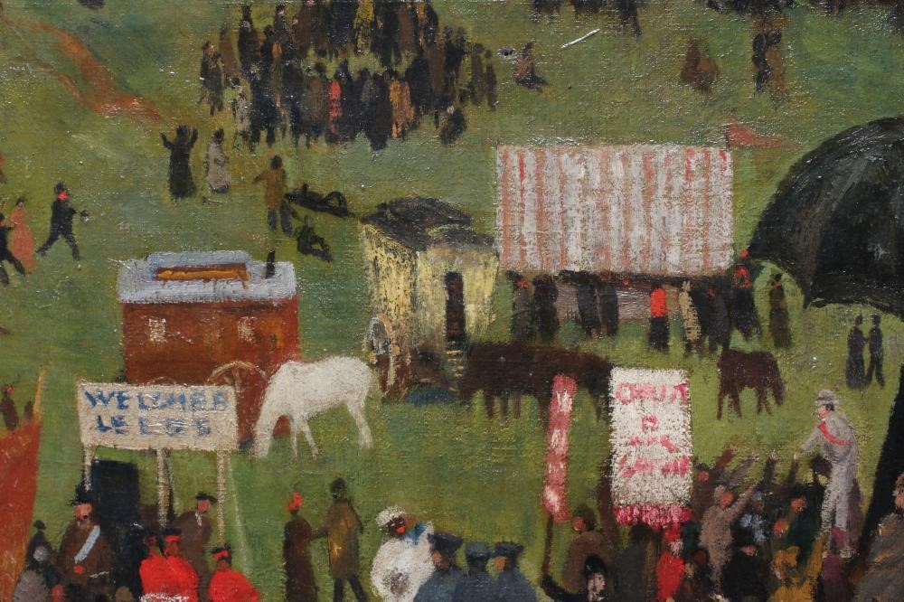HENRY MARVELL CARR (1894-1970) Horse Race Meeting, signed lower right and dated '23, oil on canvas, Image