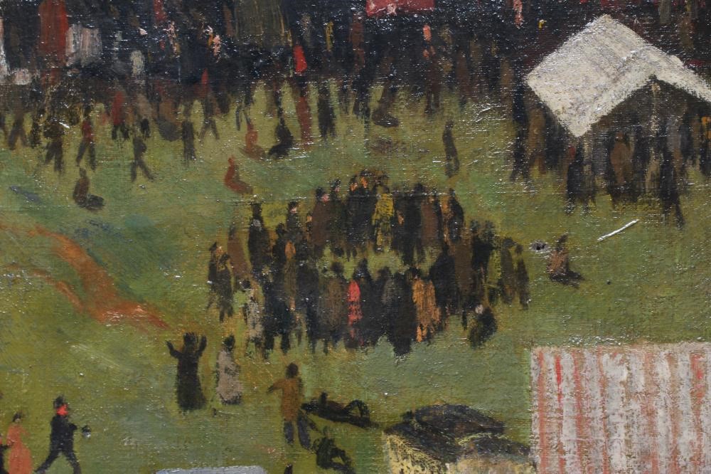 HENRY MARVELL CARR (1894-1970) Horse Race Meeting, signed lower right and dated '23, oil on canvas, Image