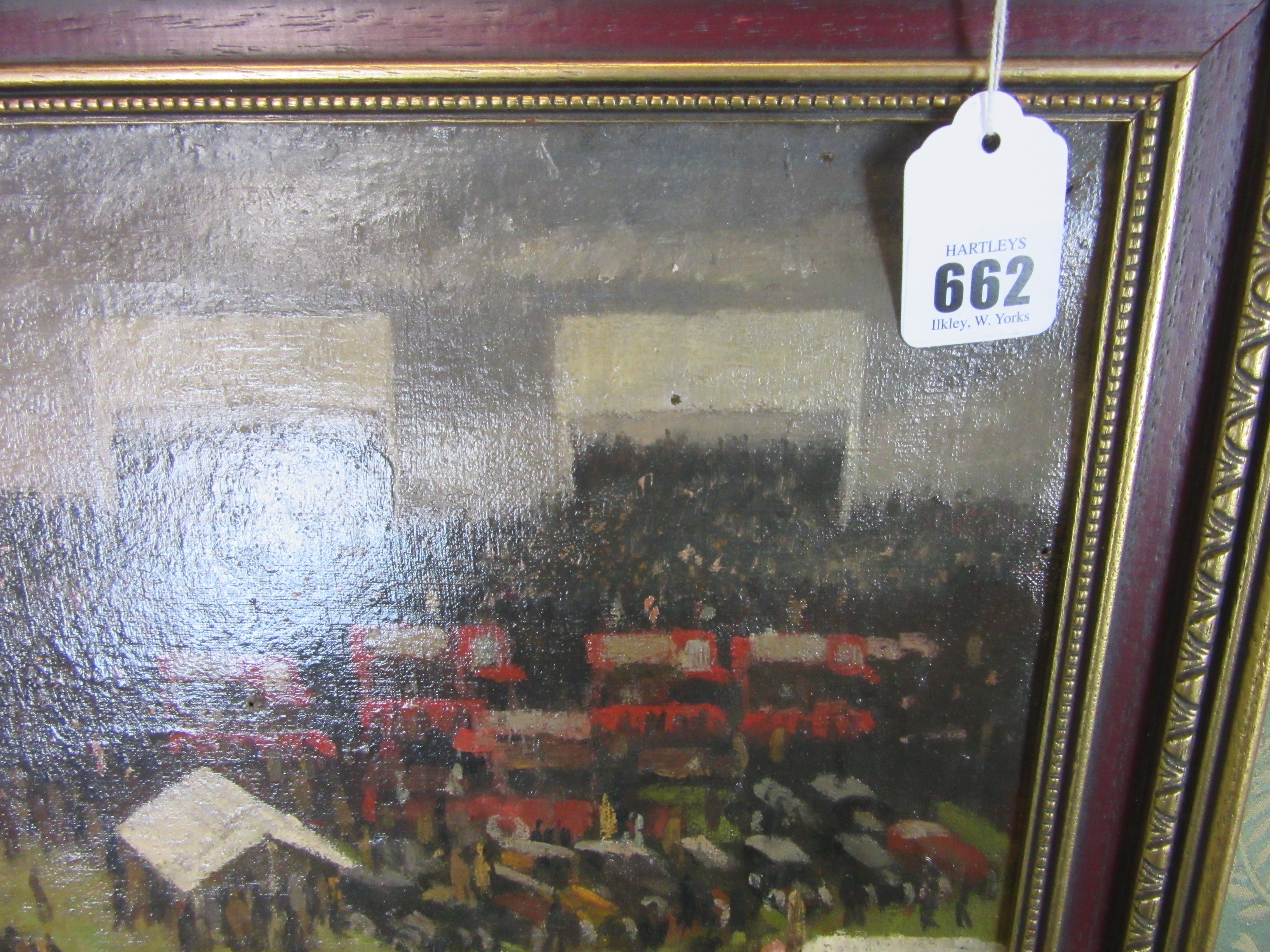 HENRY MARVELL CARR (1894-1970) Horse Race Meeting, signed lower right and dated '23, oil on canvas, Image
