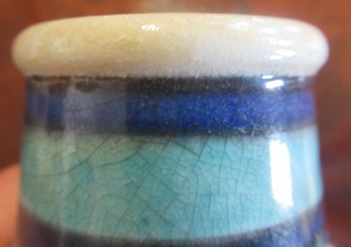 A BURMANTOFTS EARTHENWARE SMALL VASE of globular form with cylindrical neck Image