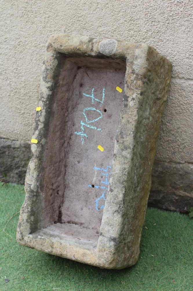A SANDSTONE TROUGH of well cut oblong form, 28" w x 15" d x 9 1/2" (Est. plus 24% premium inc. VAT) Image