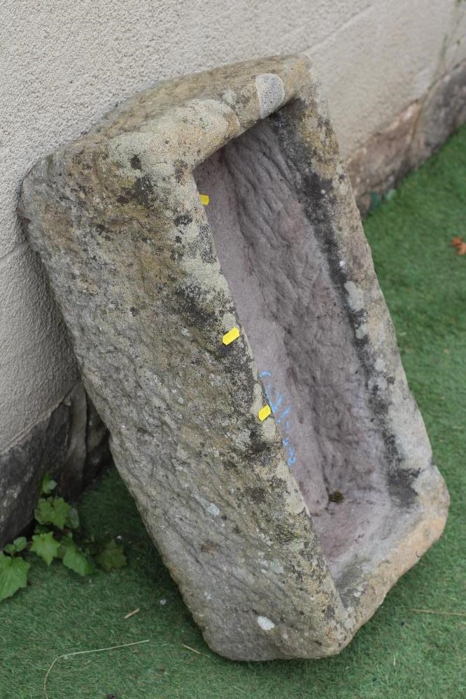 A SANDSTONE TROUGH of well cut oblong form, 28" w x 15" d x 9 1/2" (Est. plus 24% premium inc. VAT) Image