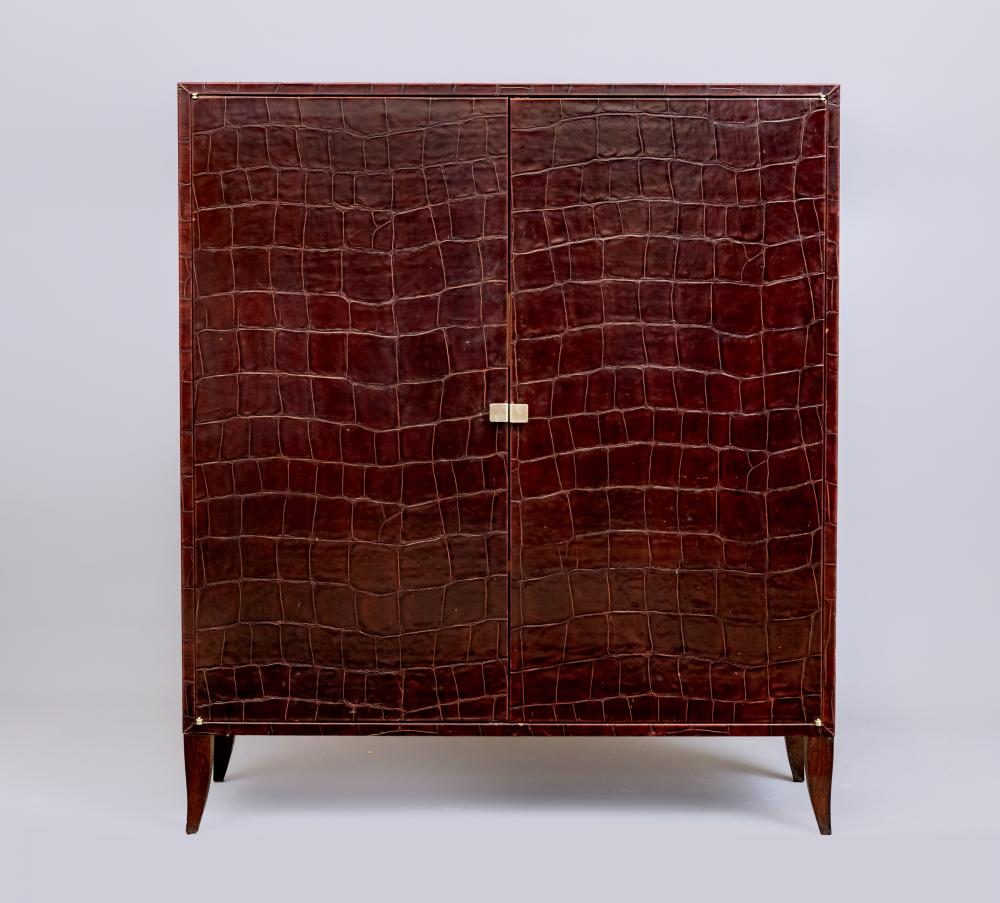 PHILIPPE DELZERS FOR ELITIS - A CROCODILE LEATHER CABINET Image