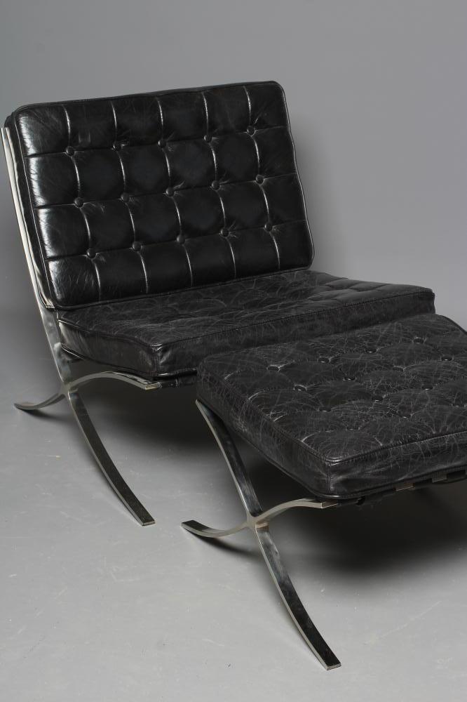 AFTER MIES VAN DER ROHE - A BARCELONA CHAIR & FOOT STOOL Image
