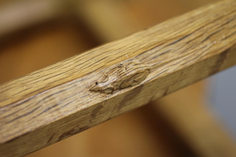 ROBERT THOMPSON - AN ADZED OAK NEST OF THREE TABLES Image