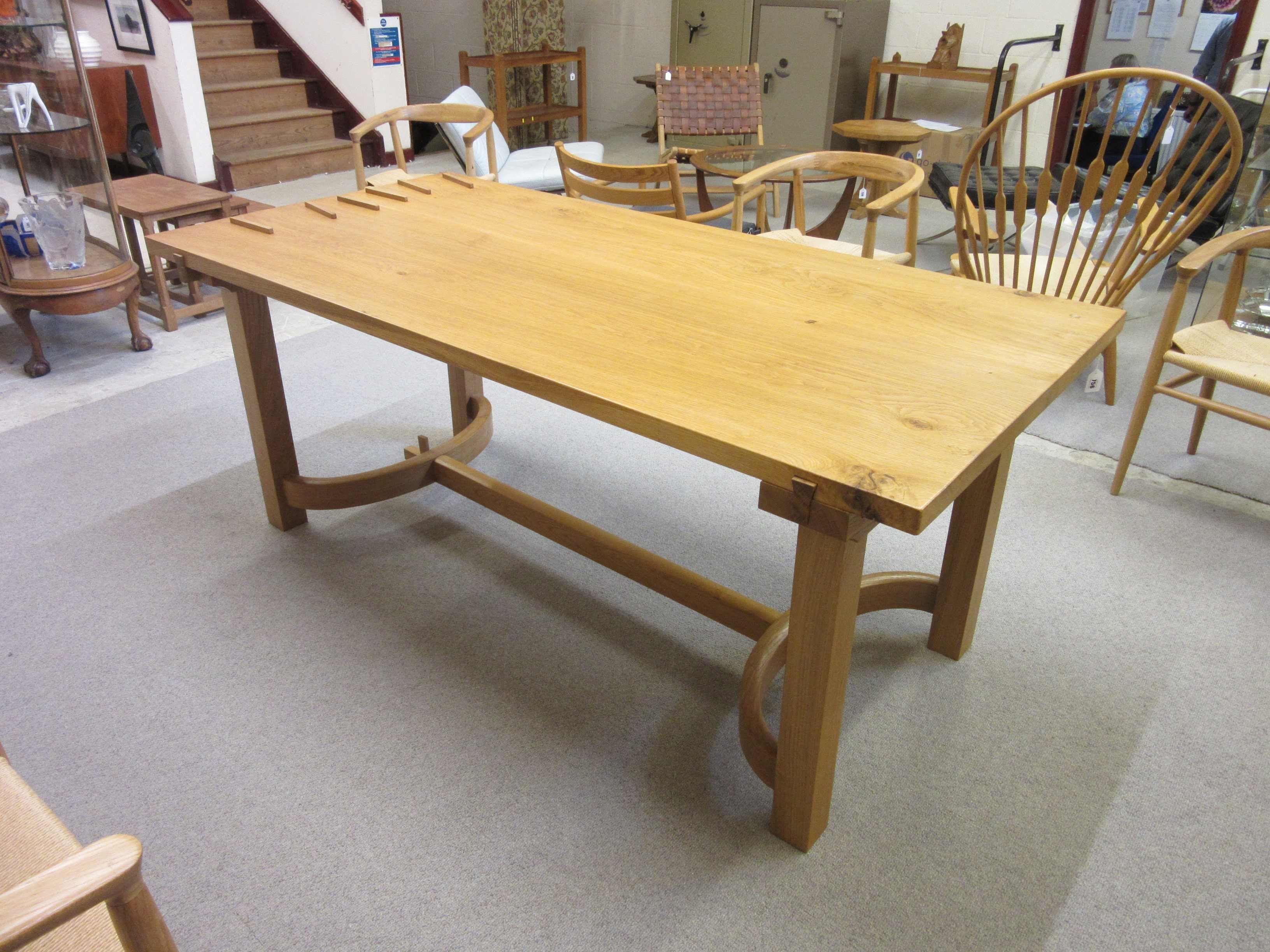 MARCUS JACKA NON STANDARD STUDIO THIRSK - AN ORBITT OAK DINING TABLE Image