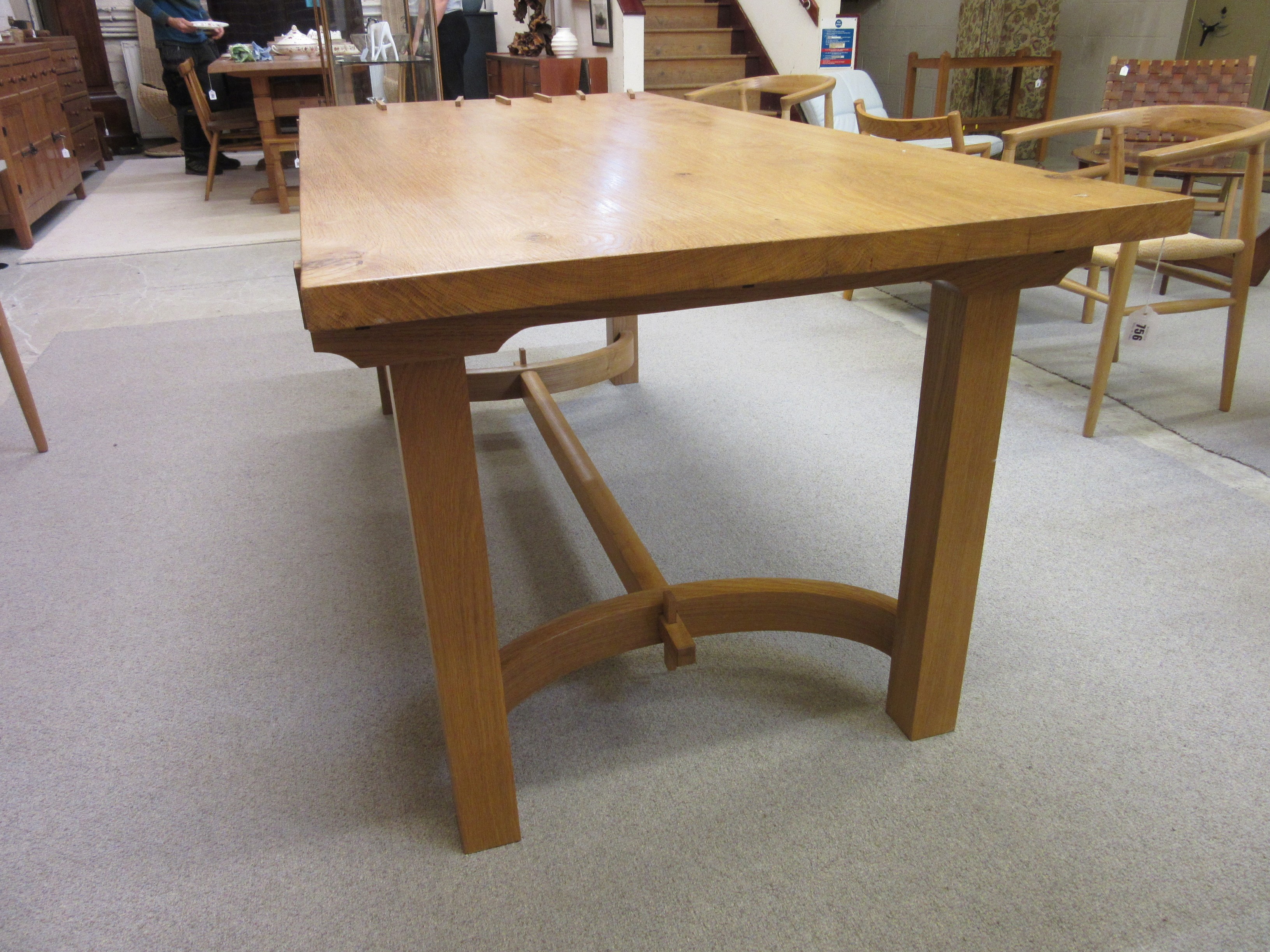 MARCUS JACKA NON STANDARD STUDIO THIRSK - AN ORBITT OAK DINING TABLE Image