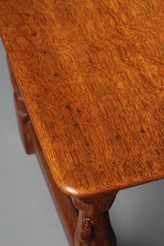 ROBERT THOMPSON - AN ADZED OAK STOOL Image