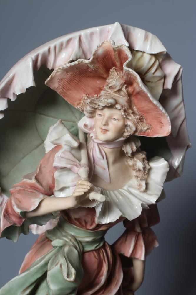 A PAIR OF ROYAL DUX PORCELAIN FIGURES Image