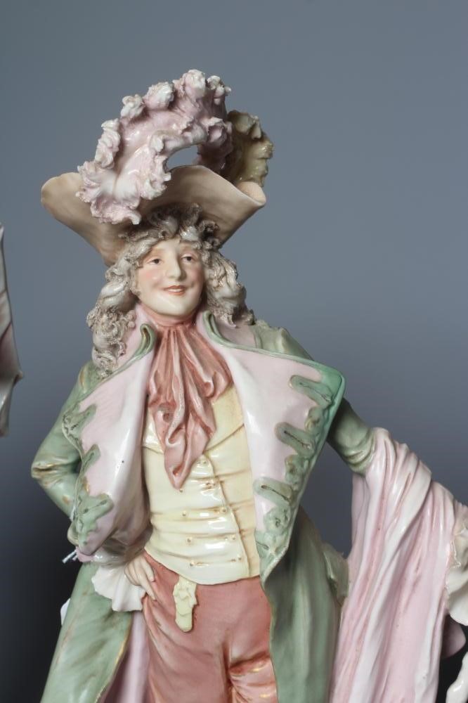 A PAIR OF ROYAL DUX PORCELAIN FIGURES Image