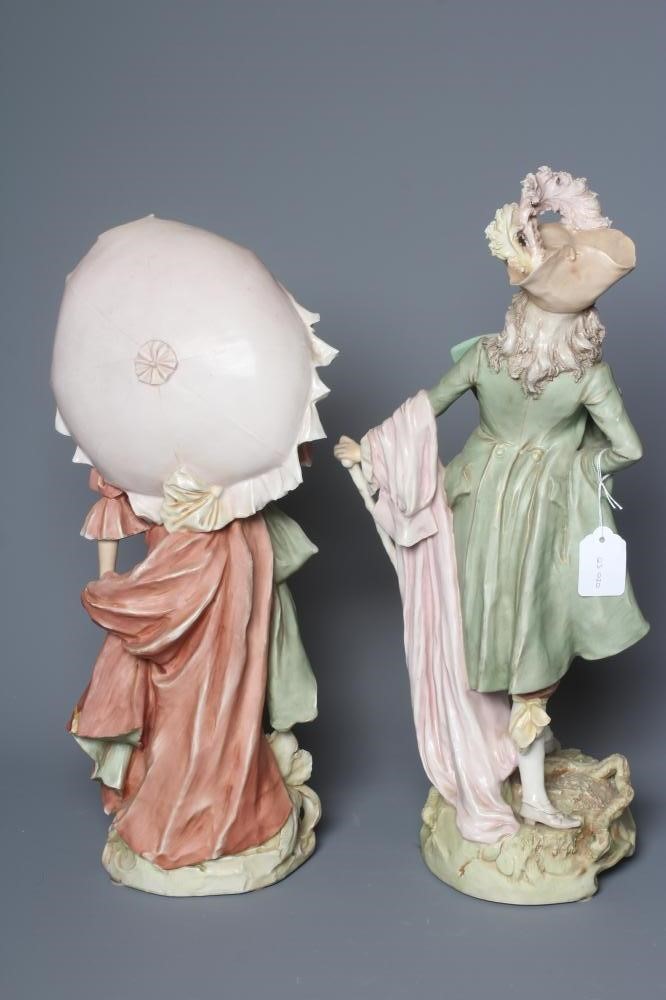 A PAIR OF ROYAL DUX PORCELAIN FIGURES Image
