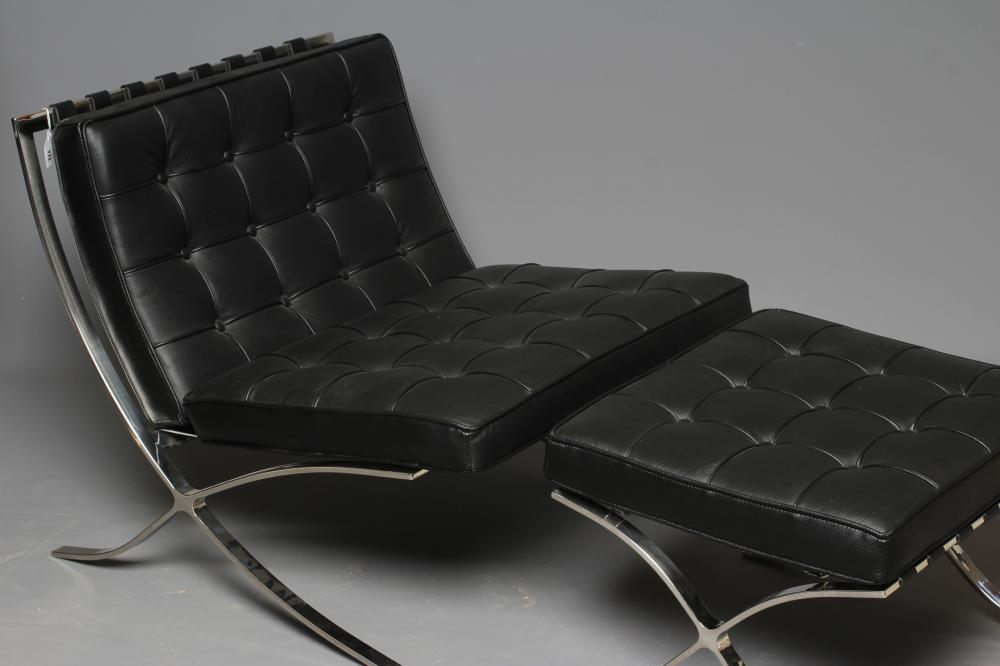 AFTER MIES VAN DER ROHE - A BARCELONA CHAIR & FOOT STOOL Image