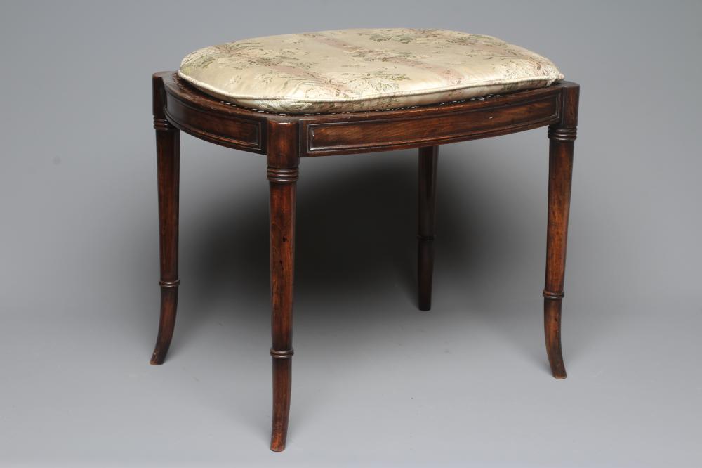 A REGENCY DESIGN BEECH DRESSING STOOL Image