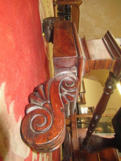 A REGENCY ROSEWOOD PILLAR END LIBRARY TABLE Image
