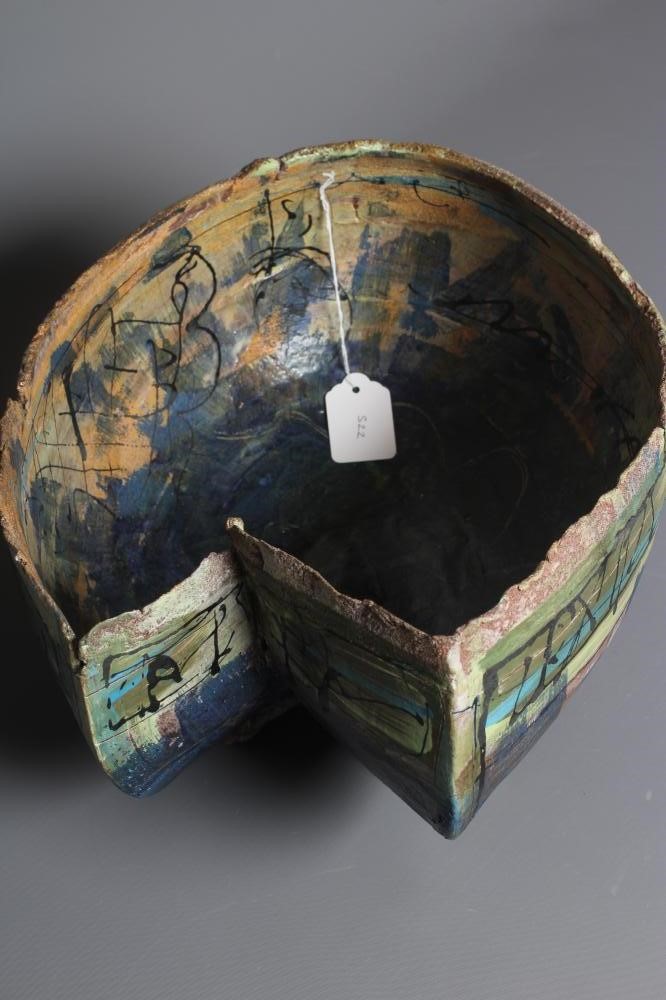 A LARGE STUDIO STONEWARE BOAT in the style of Ewan Henderson Image