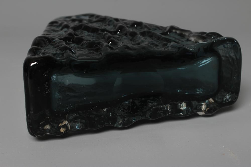 GEOFFREY BAXTER FOR WHITEFRIARS - AN INDIGO TEXTURED PYRAMID VASE, shape 9674, 6 3/4" high Image