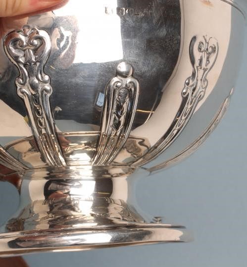 OF LOCAL AND ANGLING INTEREST - AN ARTS AND CRAFTS SILVER ROSE BOWL Image
