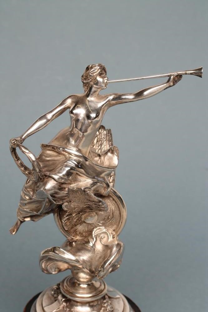 OF VETERAN MOTORCYCLING AND LOCAL INTEREST - A SILVER FIGURAL TROPHY Image