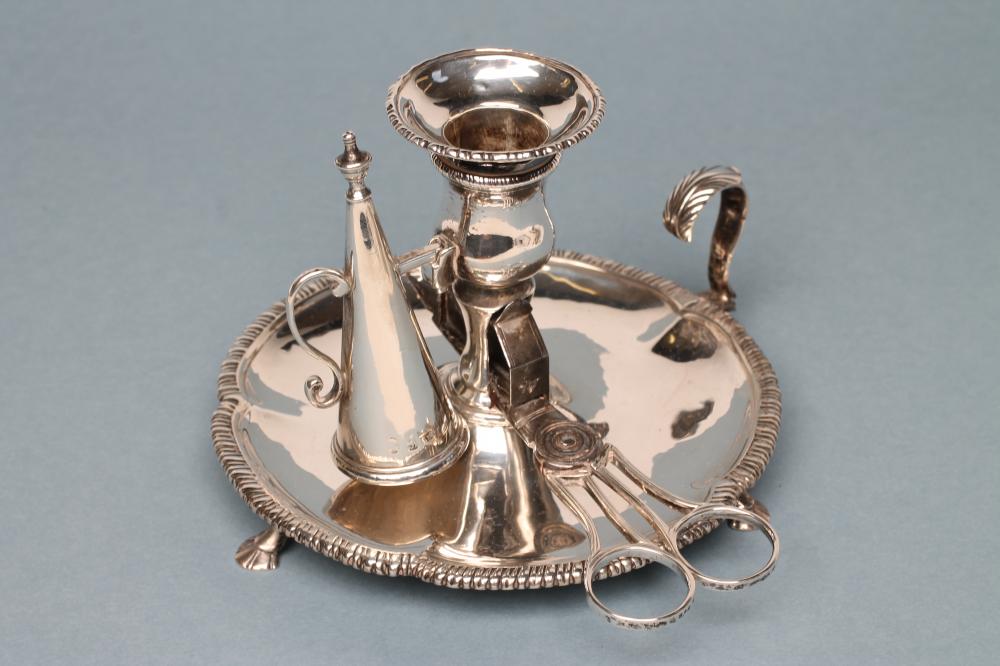 A GEORGE III SILVER CHAMBERSTICK Image