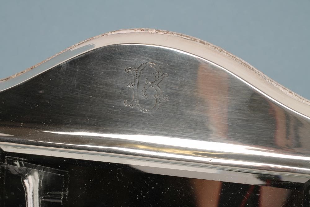 AN EDWARDIAN ART NOUVEAU SILVER EASEL BACK MIRROR Image