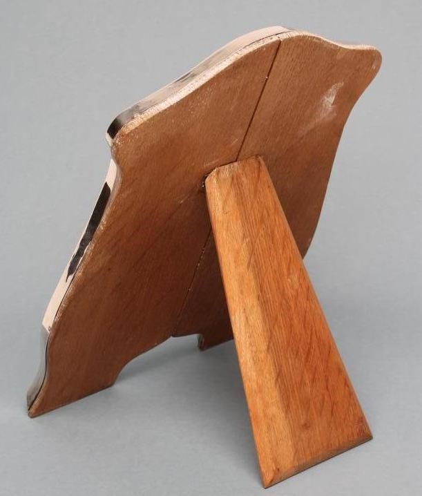 AN EDWARDIAN ART NOUVEAU SILVER EASEL BACK MIRROR Image