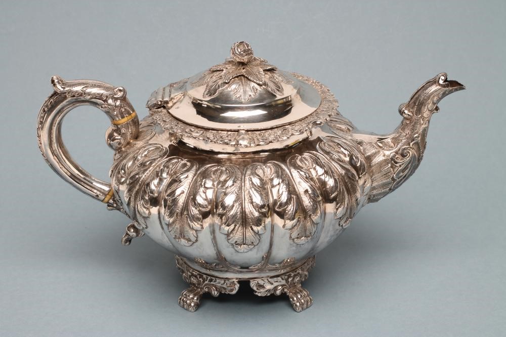 A WILLIAM IV SCOTTISH FOUR PIECE SILVER TEA AND COFFEE SERVICE Image