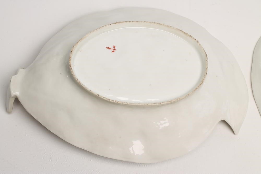 A PAIR OF FRENCH PORCELAIN LEAF DISHES Image