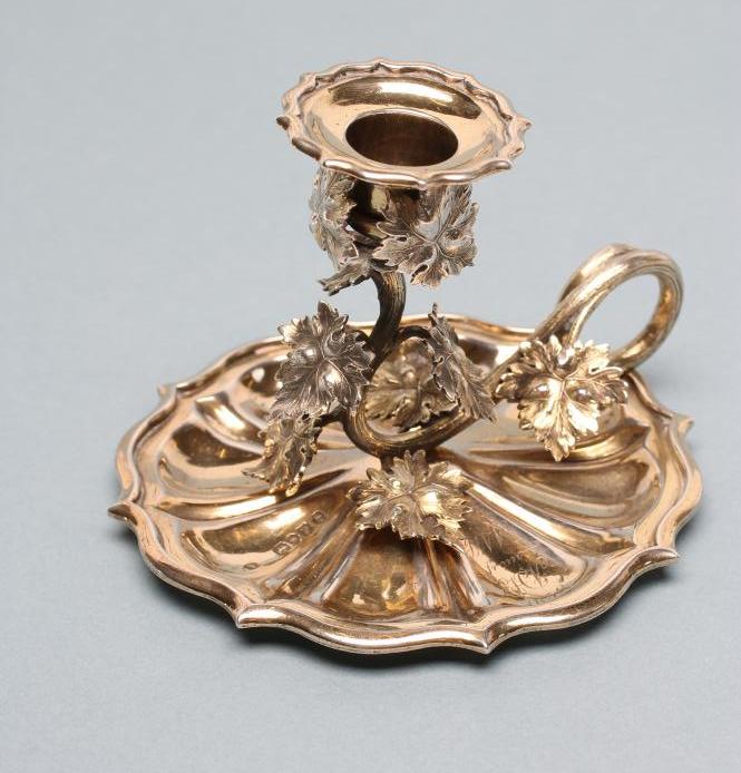 A WILLIAM IV SILVER CHAMBERSTICK Image