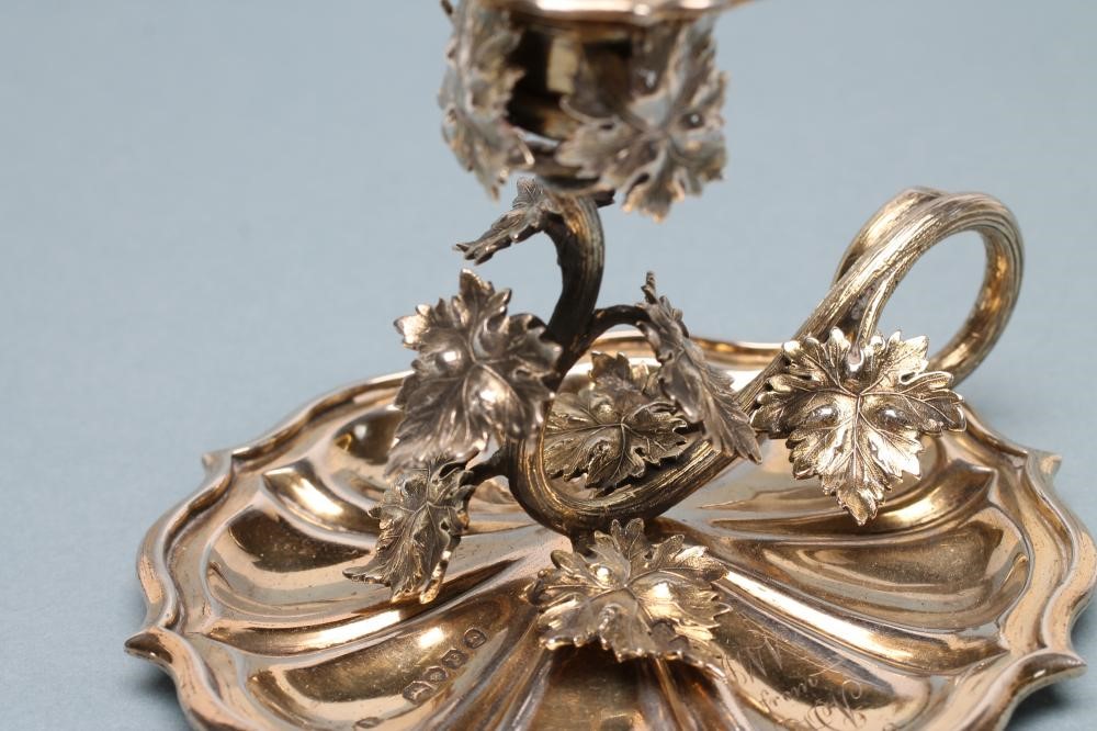 A WILLIAM IV SILVER CHAMBERSTICK Image