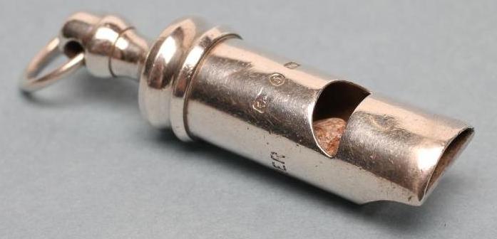 A LATE VICTORIAN SILVER WHISTLE Image
